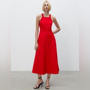 Zara Red Midi Dress